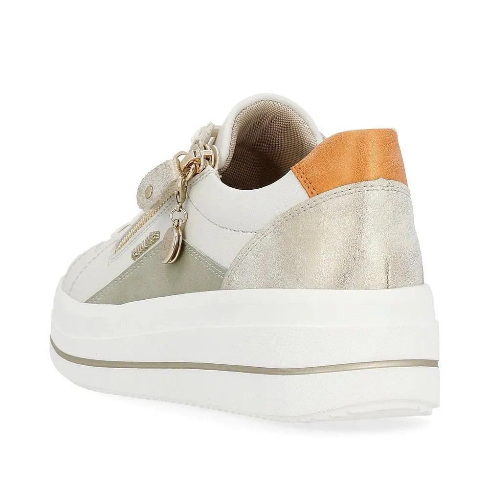 Remonte Trainers D0C01 Ladies Shoes White Combi
