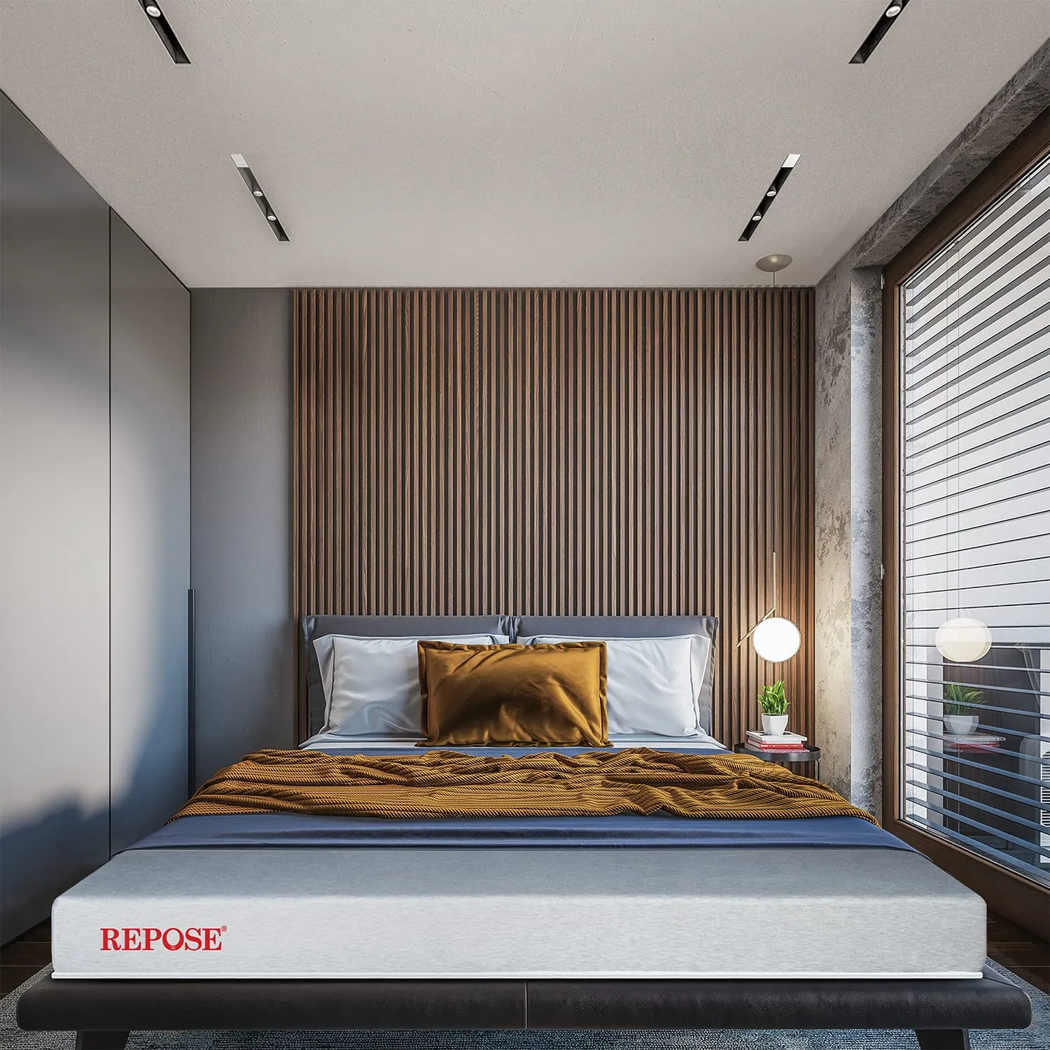 Repose Eyelidz Spine Pro Orthopaedic Memory Foam Mattress (Double, 72X48X6)