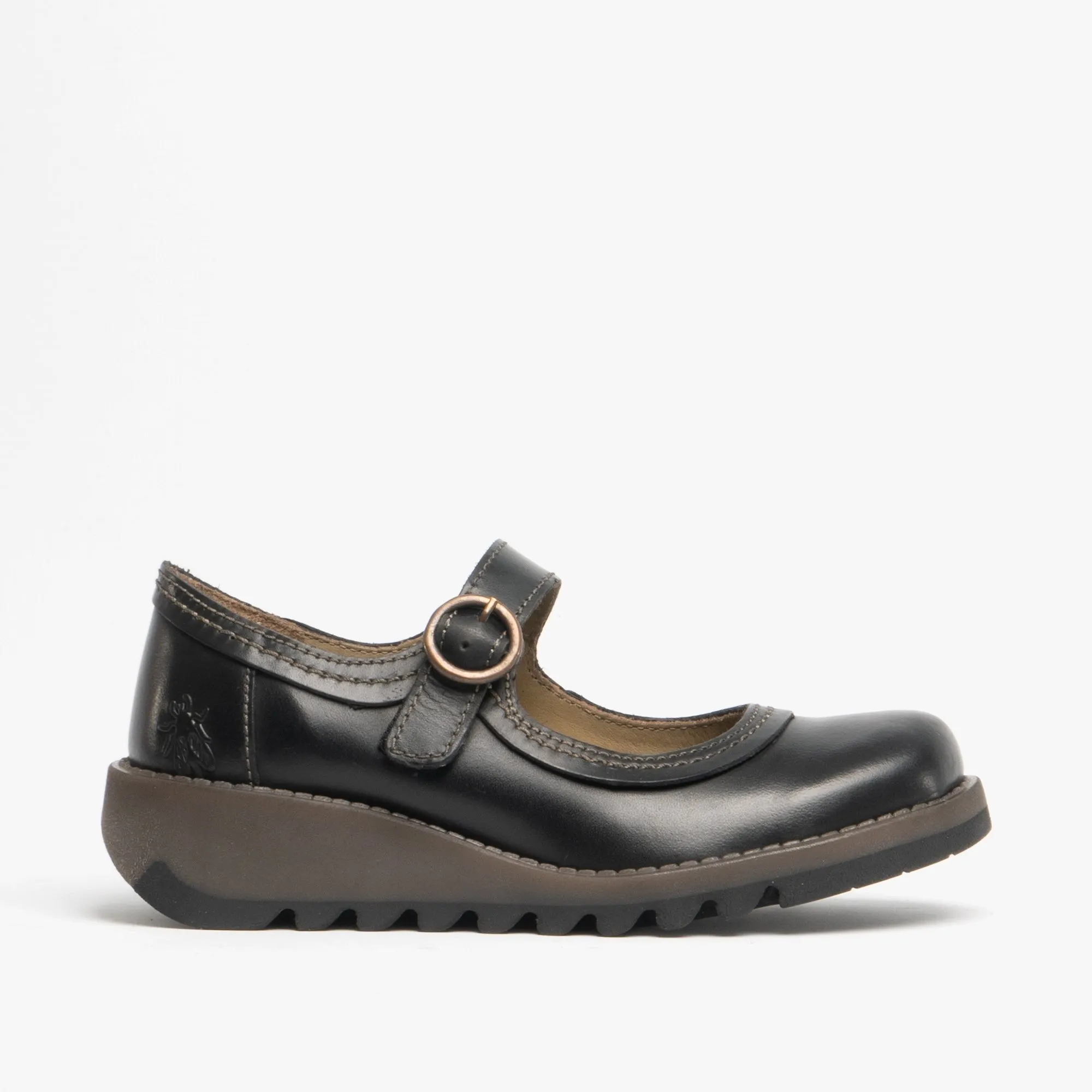 SIKO K Girls Leather Buckle Mary Jane Shoes Black