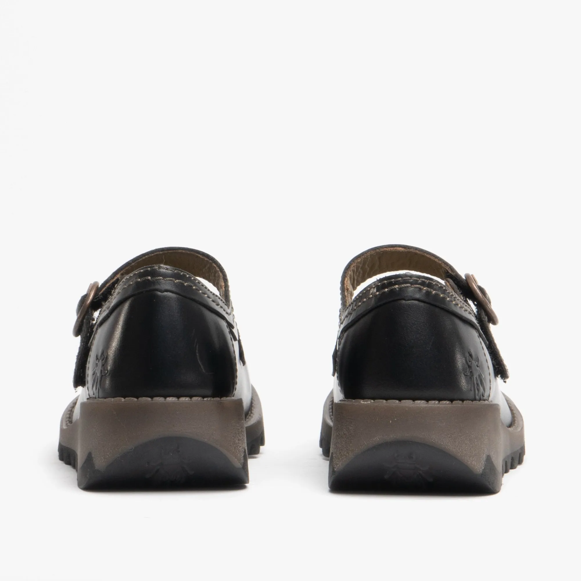 SIKO K Girls Leather Buckle Mary Jane Shoes Black