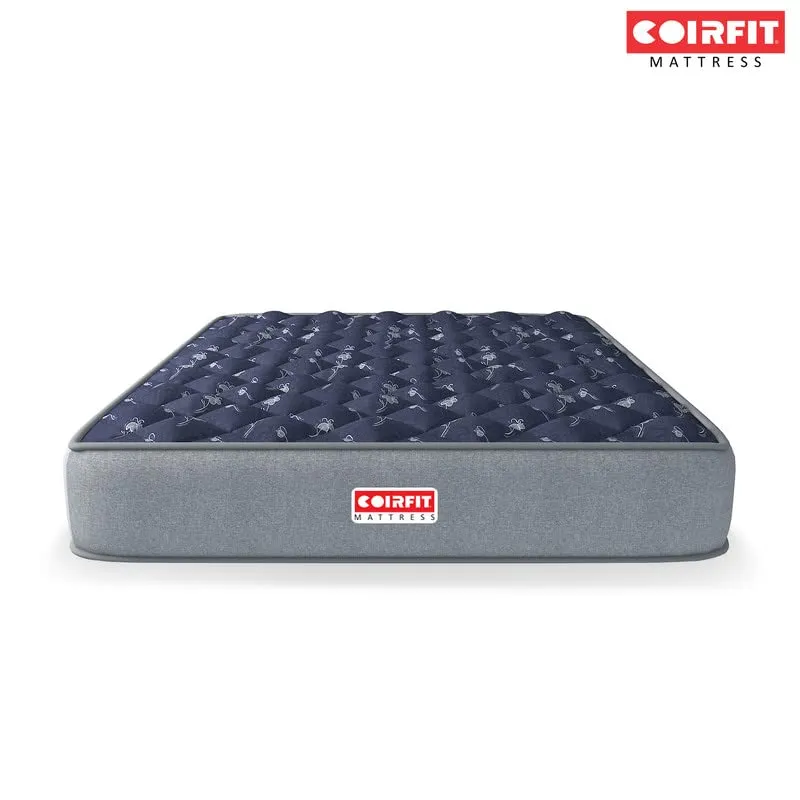 SLEEPSPA by COIRFIT Euphoria Normal Top 6 Inch Single Size Bonnell Spring Mattress with 6 Year Warranty | Orthopedic Pro - Doctor Recommended | Pressure Relieving | PU Foam for Support (Blue,75X42X6)