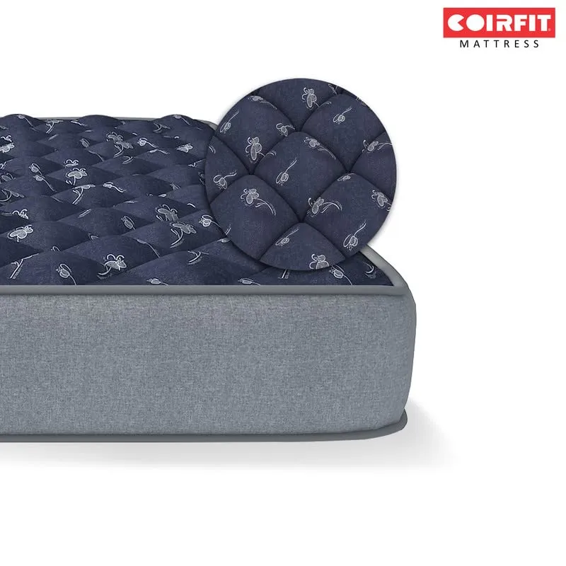 SLEEPSPA by COIRFIT Euphoria Normal Top 6 Inch Single Size Bonnell Spring Mattress with 6 Year Warranty | Orthopedic Pro - Doctor Recommended | Pressure Relieving | PU Foam for Support (Blue,75X42X6)