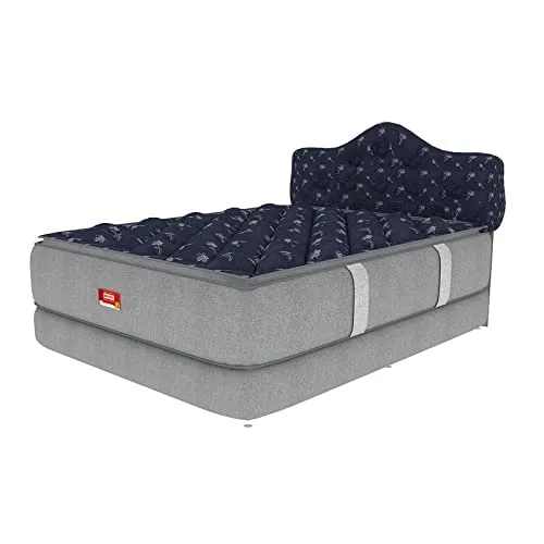 SLEEPSPA by COIRFIT Euphoria Normal Top 8 Inch King Size Bonnell Spring Mattress with 6 Year Warranty | Orthopedic Pro - Doctor Recommended | Pressure Relieving | PU Foam for Support (Blue,75X72X8)