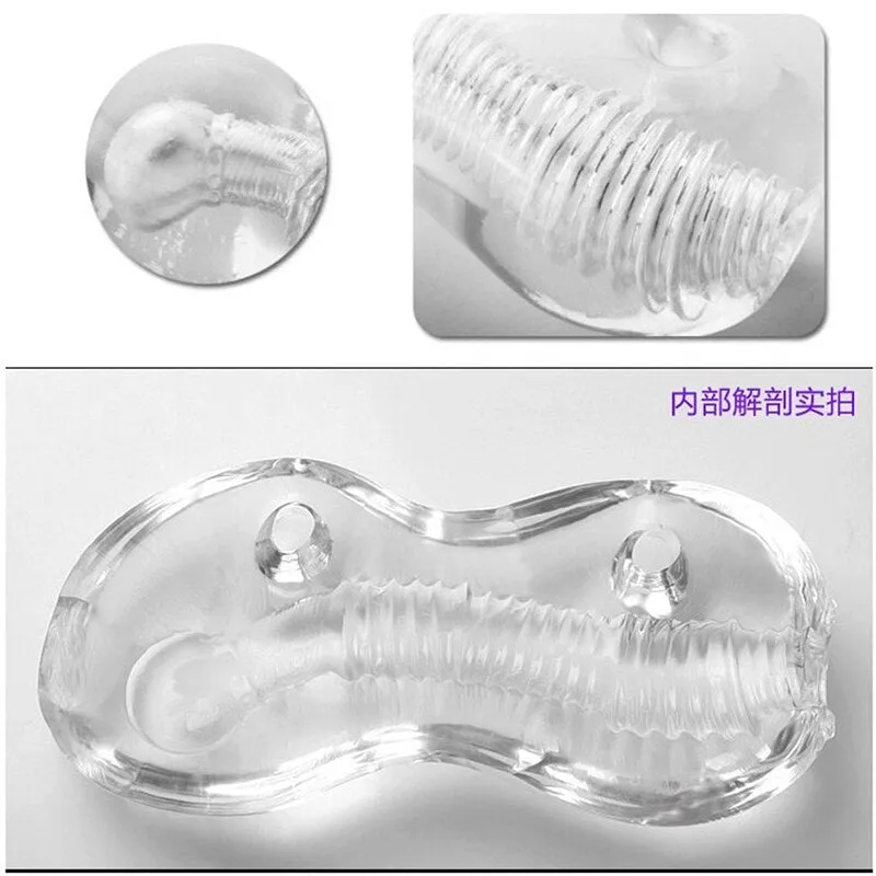 Soft TPE Transparent Pocket Pussy Real Vagina Elastic Jelly Blowjob Male Masturbator Delay Train Sex Machine Sex Toys for Man