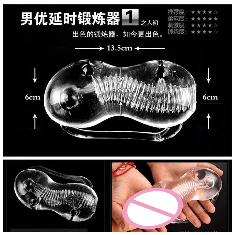 Soft TPE Transparent Pocket Pussy Real Vagina Elastic Jelly Blowjob Male Masturbator Delay Train Sex Machine Sex Toys for Man