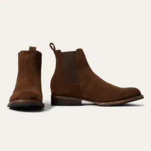Stetson Men's Suede Beat Chelsea Round Toe Boots 4055