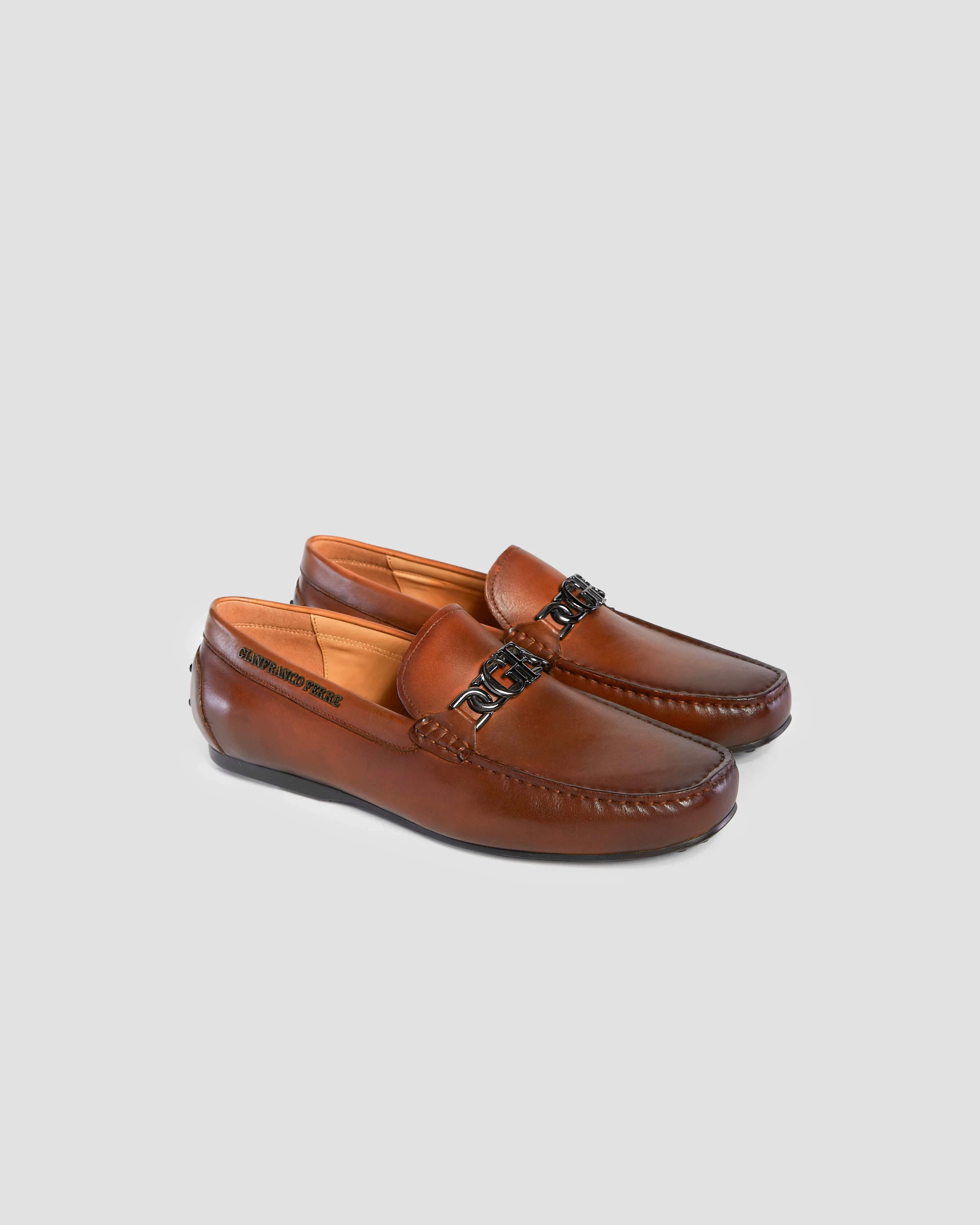 Studded Monogram Embellished Moccasins