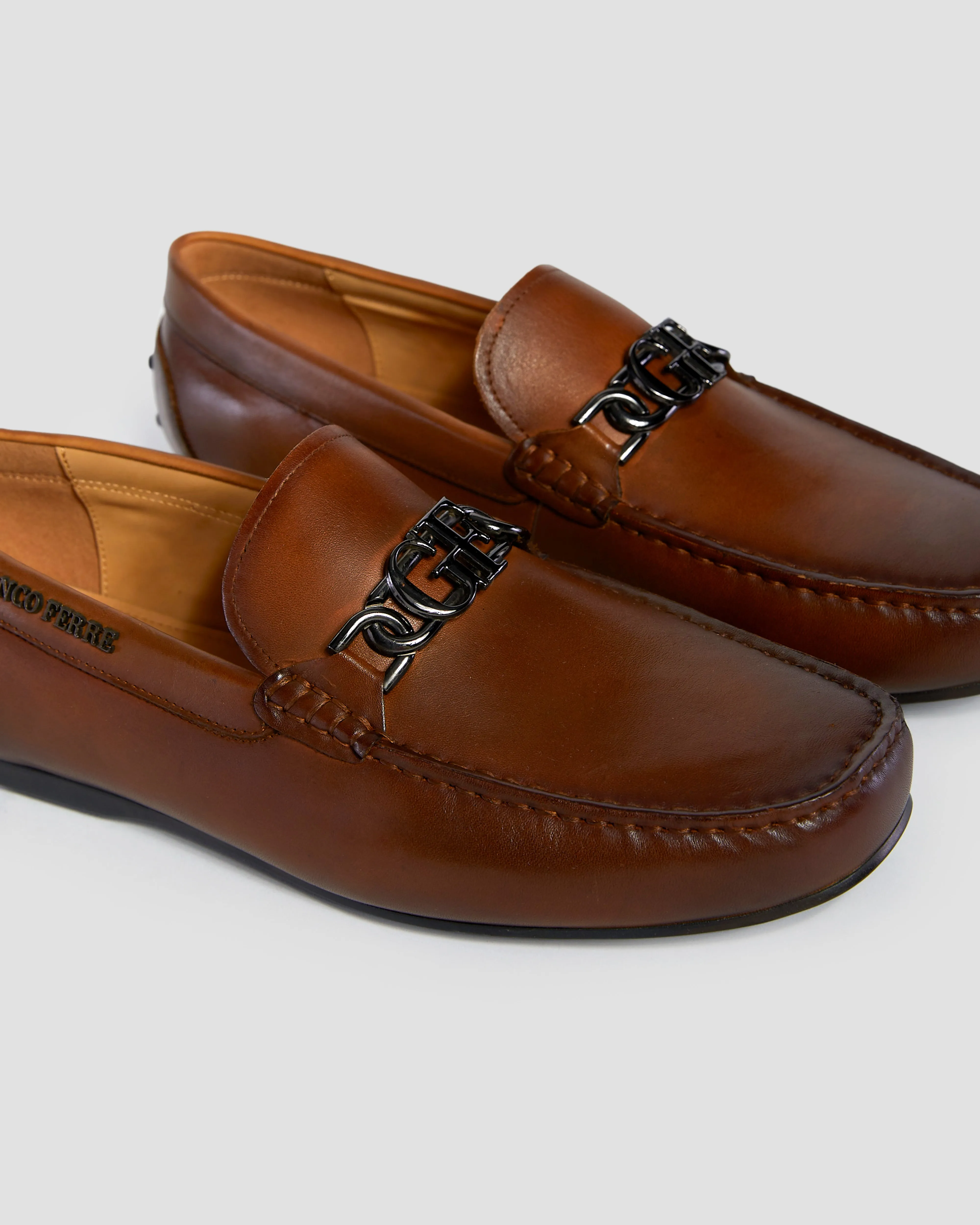 Studded Monogram Embellished Moccasins