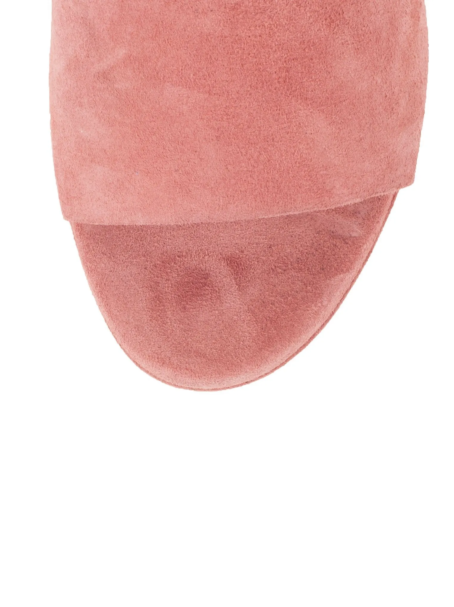 Suede High Heel Peep Toe 110mm Mule - Blush