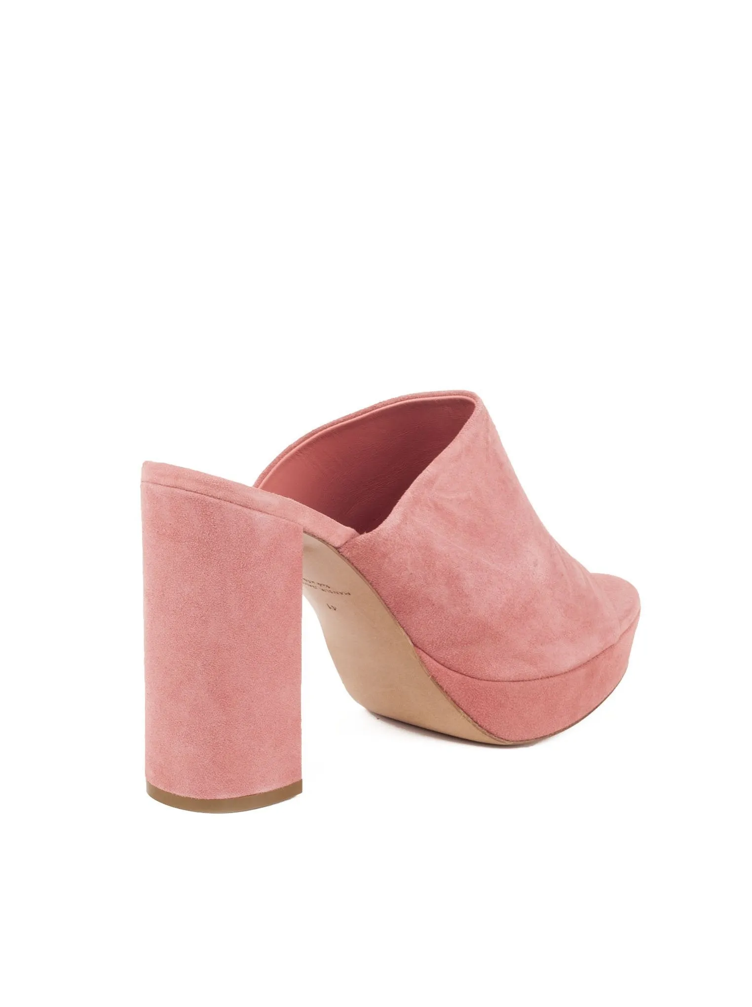 Suede High Heel Peep Toe 110mm Mule - Blush