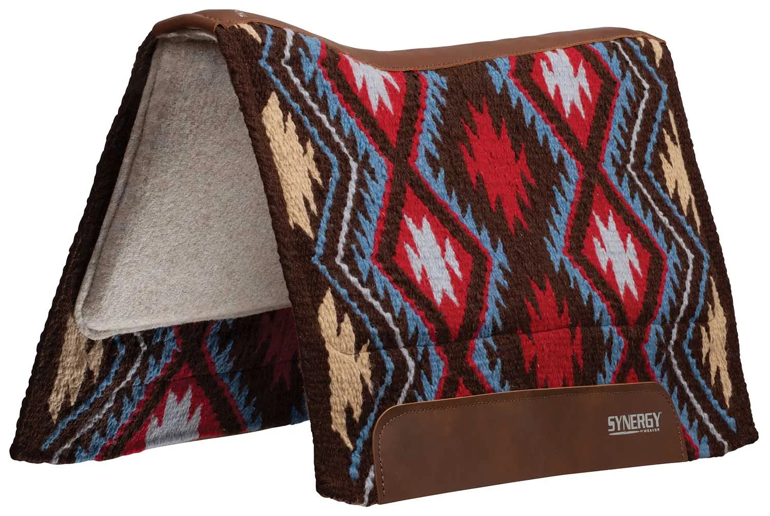 Synergy Contoured Performance Saddle Pad, Wool Blend Felt Lined, Firestorm