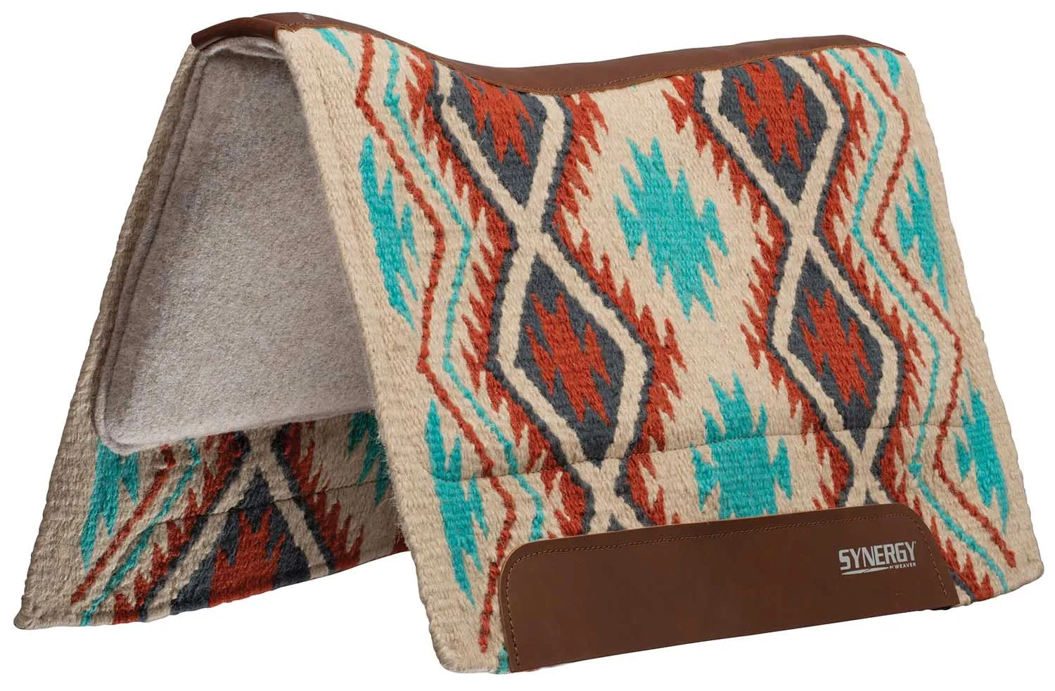 Synergy Contoured Performance Saddle Pad, Wool Blend Felt Lined, Firestorm