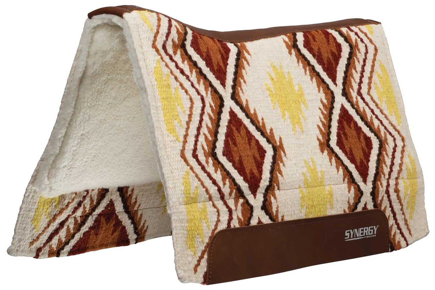 Synergy Contoured Performance Saddle Pad, Wool Blend Felt Lined, Firestorm
