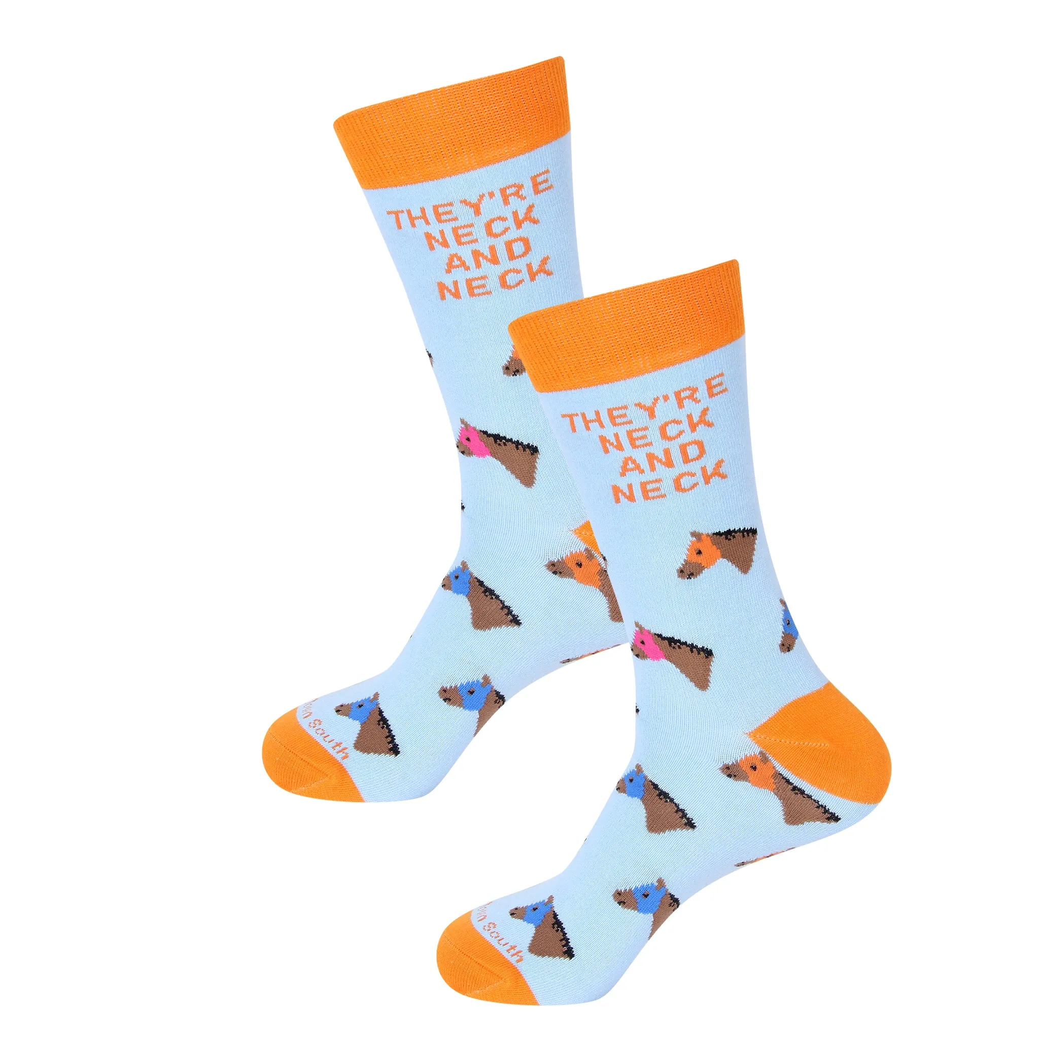 They're Neck and Neck Blue Socks