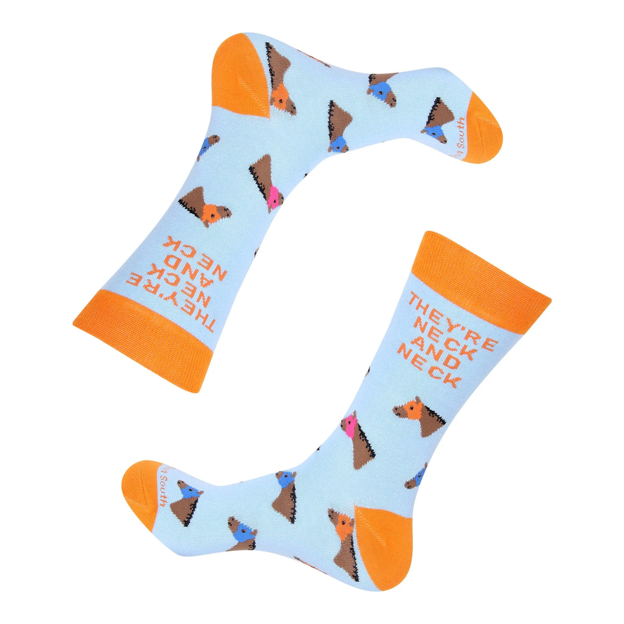 They're Neck and Neck Blue Socks