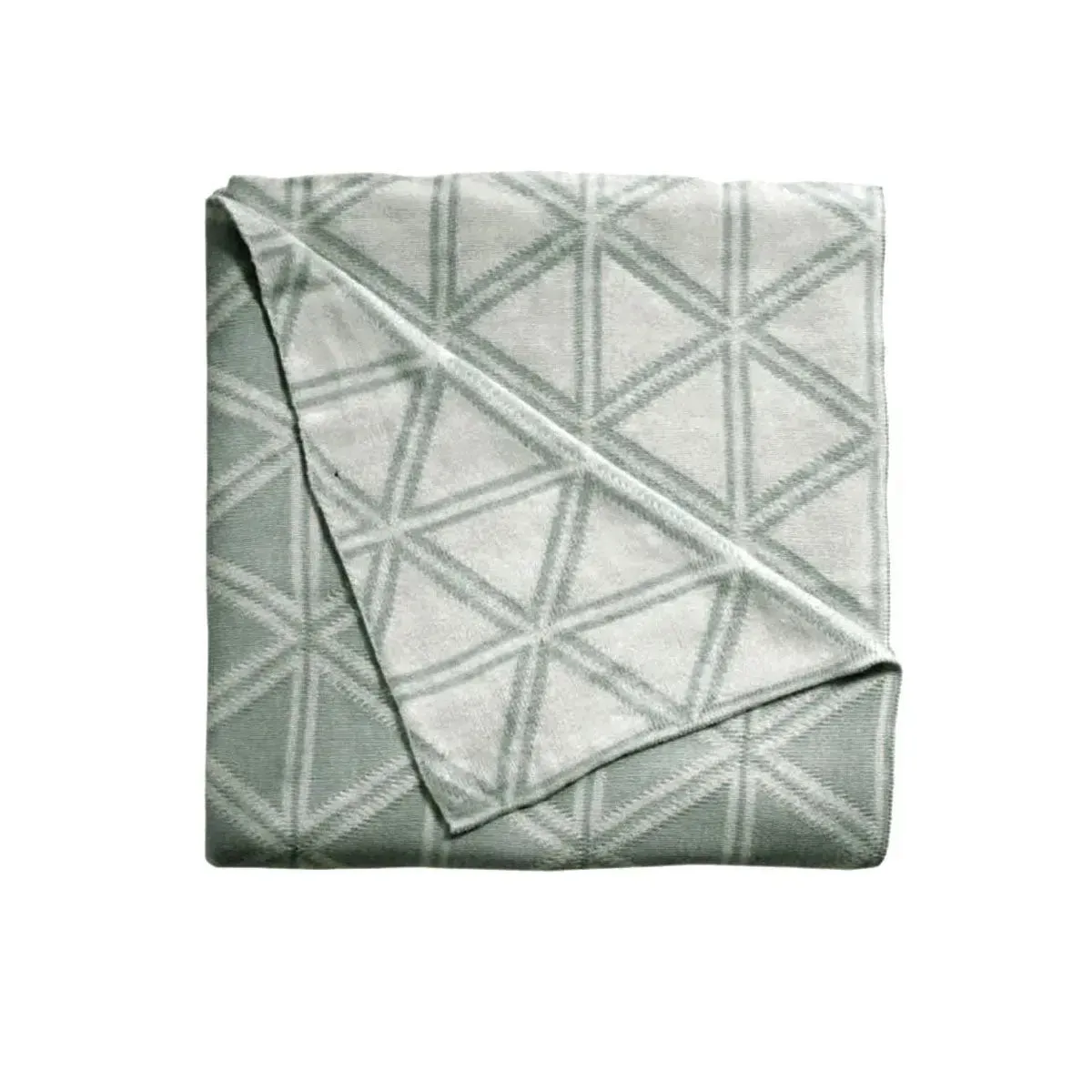 Wellington 100% Cotton Knitted Throw Rug Grey