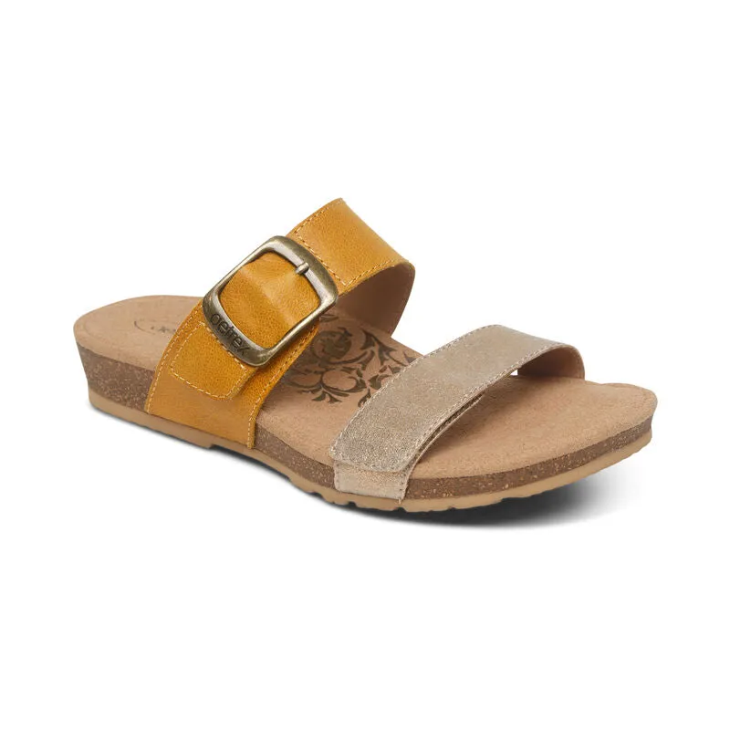 WOMEN'S AETREX DAISY ADJUSTABLE SLIDE | SUNFLOWER