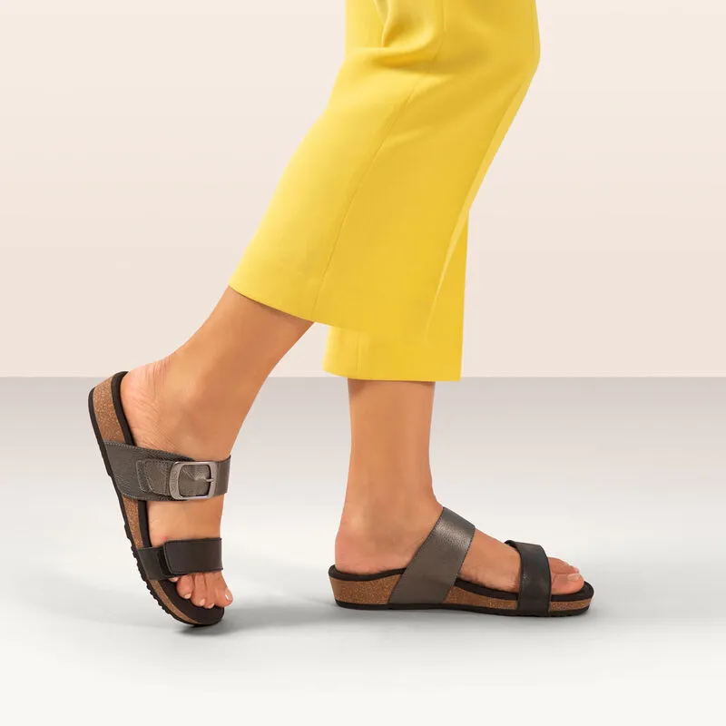 WOMEN'S AETREX DAISY ADJUSTABLE SLIDE | SUNFLOWER