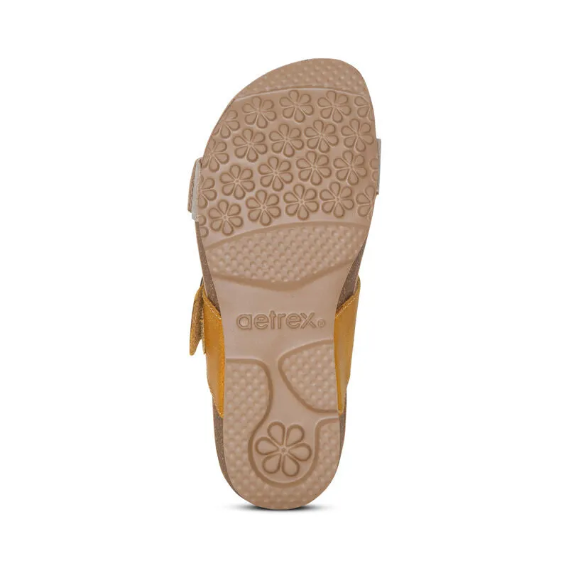 WOMEN'S AETREX DAISY ADJUSTABLE SLIDE | SUNFLOWER